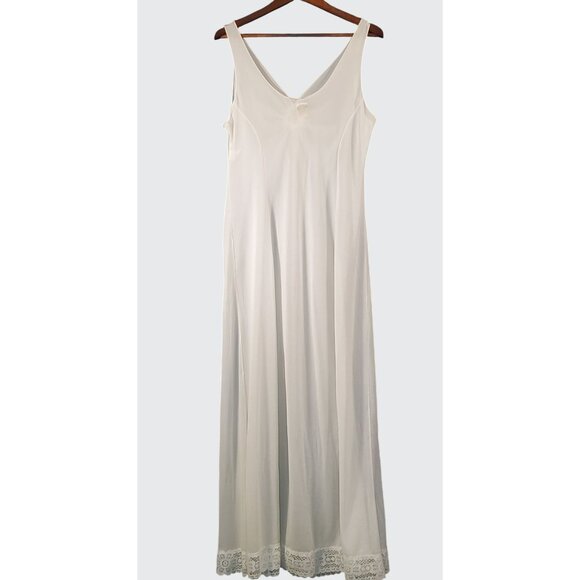 Vintage Margit Brandt For R USA Ivory Sheer Knee Length Slip Women's Size Medium - Picture 2 of 12